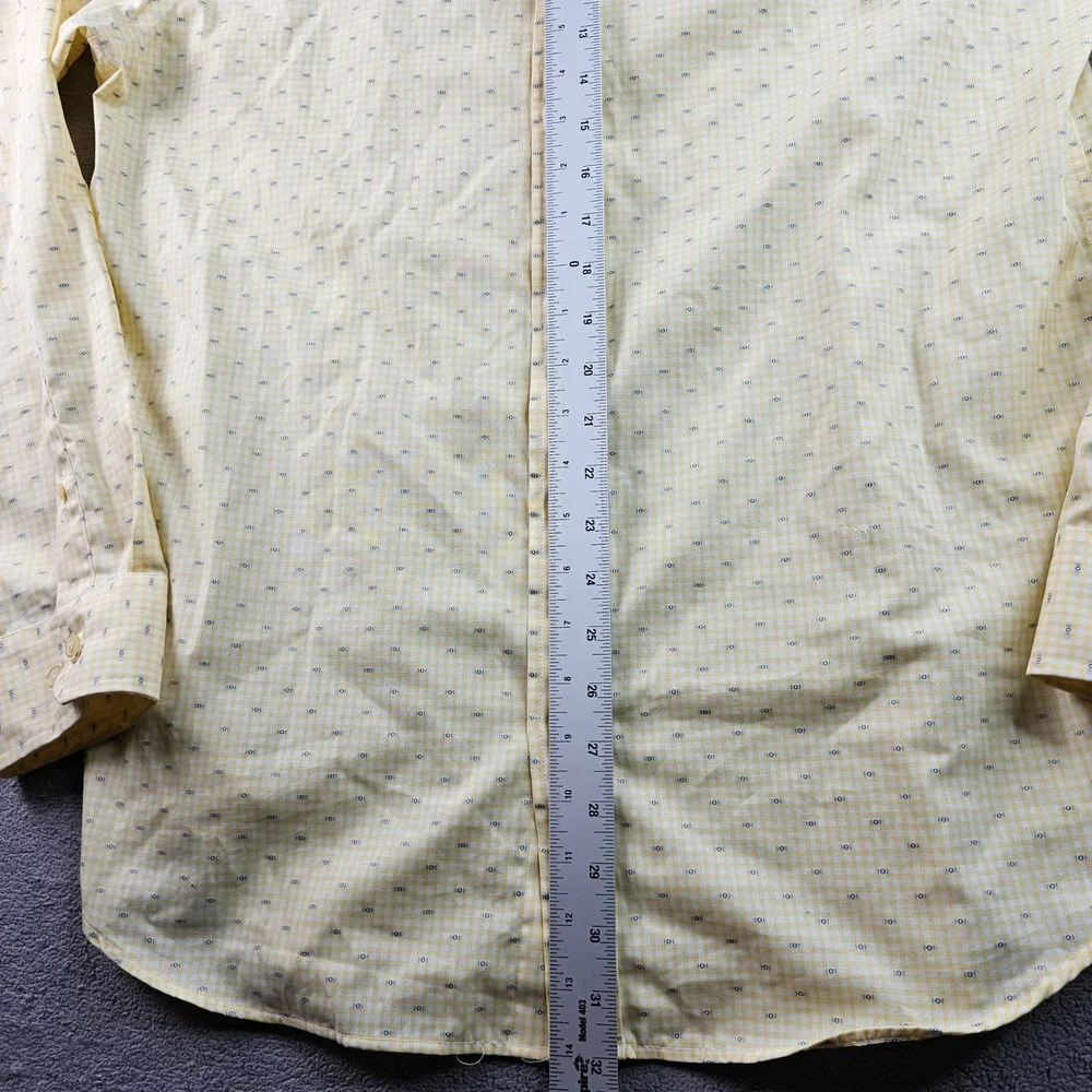 Banana Republic Dress Shirt Men's L‎ Yellow Non-Iron Tailored Slim Fit Button-Up